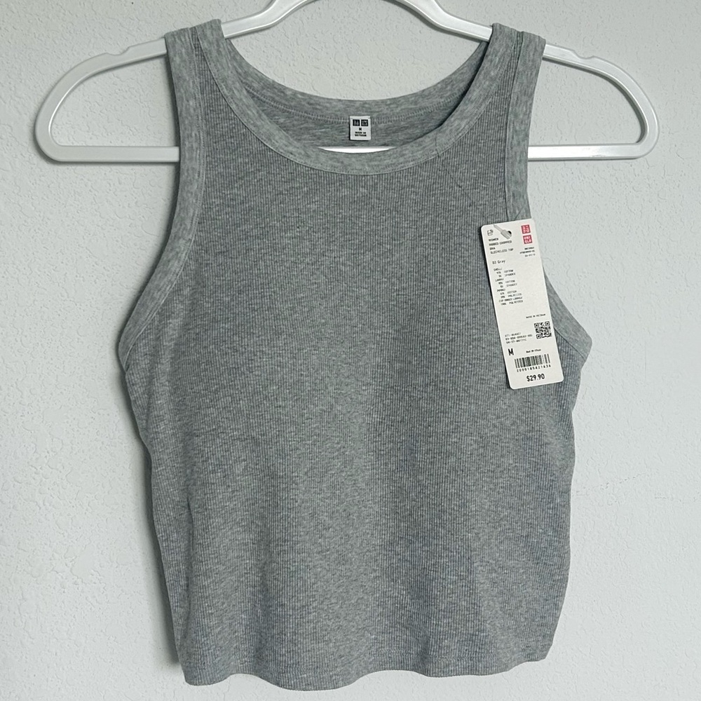 american sleeve cropped bra sleeveless tank top uniqlo NWT